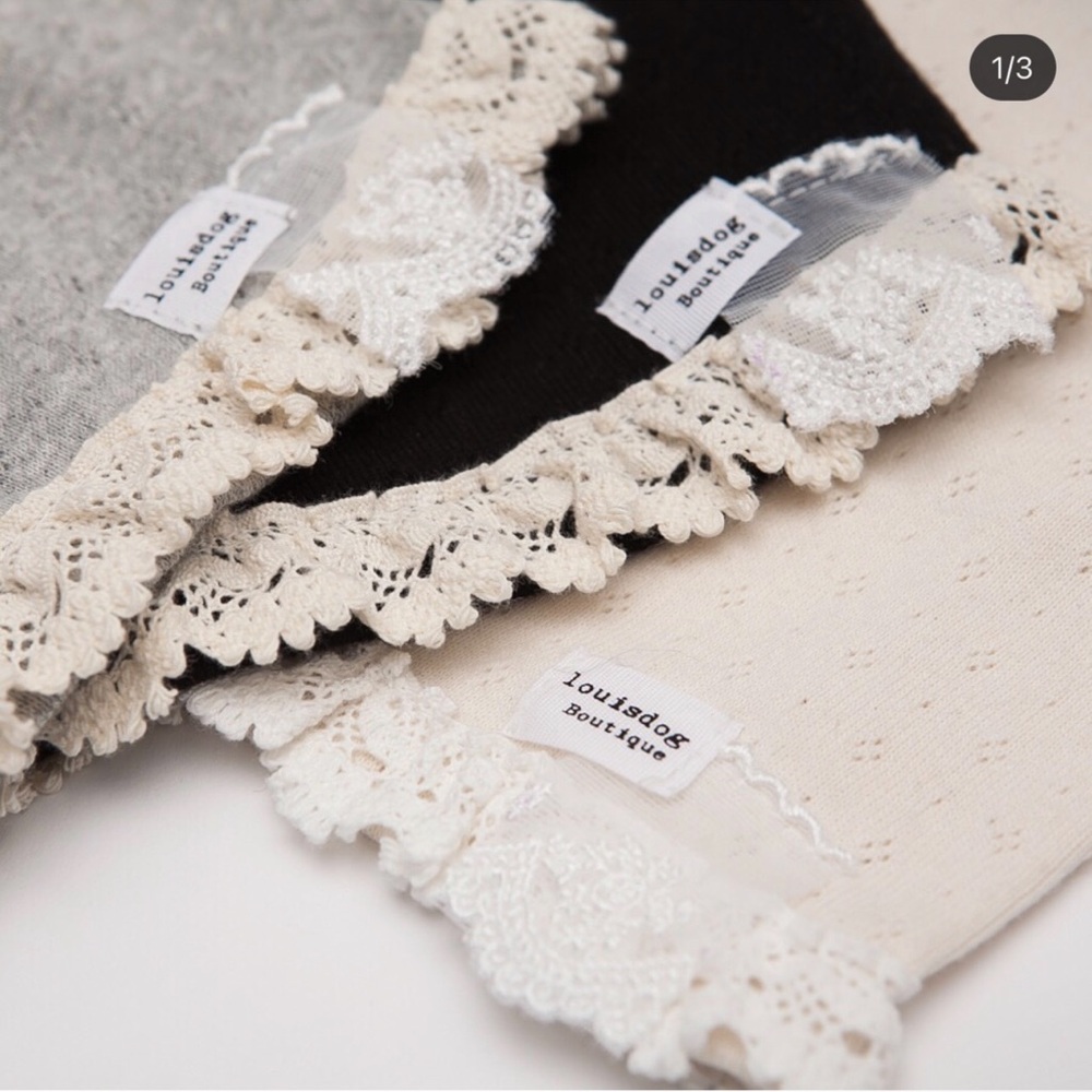 EUC XS Louisdog Boutique Cream Pointelle Lace Tee! 🐶 - Picture 2 of 10